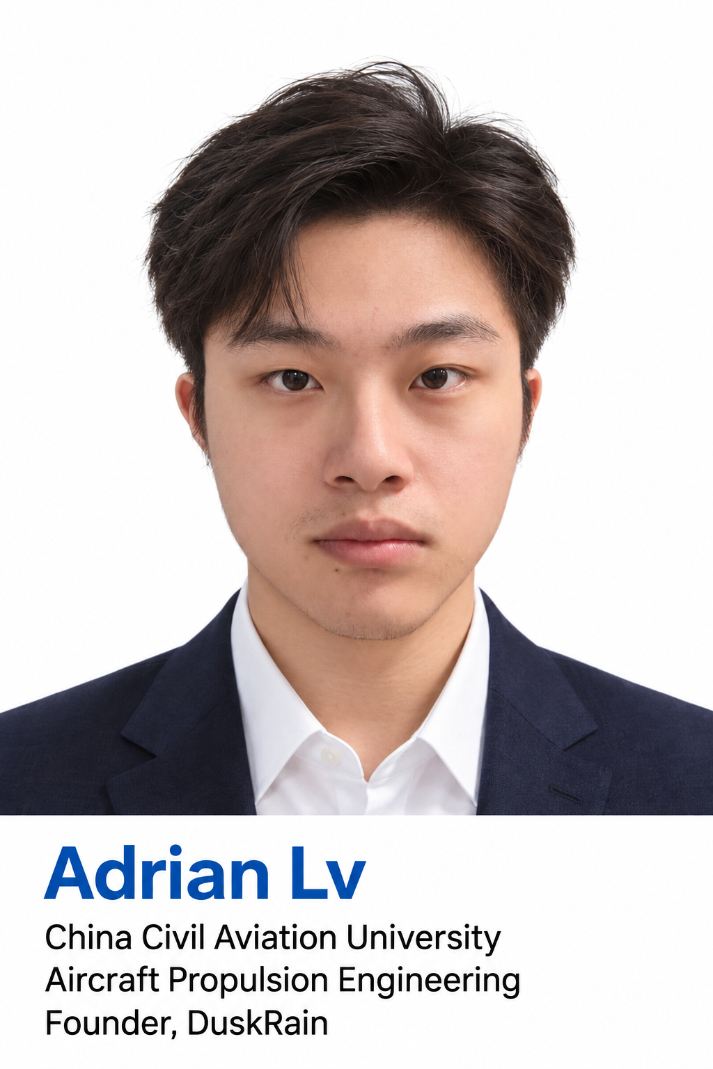 吕俊泽 Adrian Lv 的正式肖像